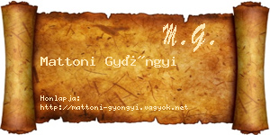 Mattoni Gyöngyi névjegykártya